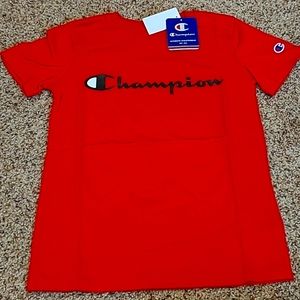 Red Kids champion t-shirt, size S